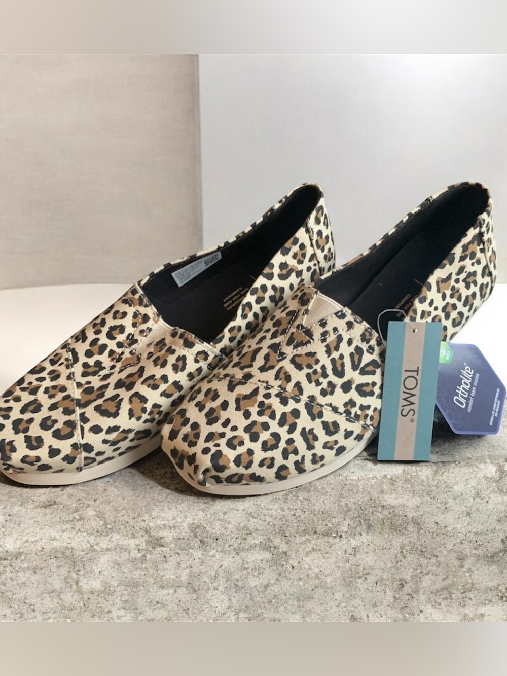 TOMS Birch Leopard Alpargata Slip-On Shoes NWT